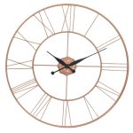 Copper Galvanised Oversized Wall Clock Gold