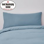 Non Iron Plain Dye Denim Blue Bolster Pillowcase Denim (Blue)