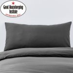 Non Iron Plain Dye Pewter Bolster Pillowcase Pewter (Grey)