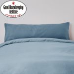 Non Iron Plain Dye Denim Blue Large Bolster Pillowcase Denim (Blue)