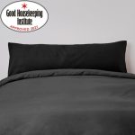 Non Iron Plain Dye Black Large Bolster Pillowcase Black