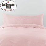 Non Iron Plain Dye Dusky Pink Large Bolster Pillowcase Pink