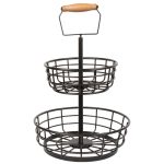 Dunelm 2 Tier Black Basket Black