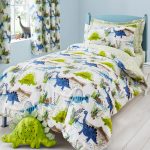 Roar! Dinosaur Reversible Green Duvet Cover and Pillowcase Set Green