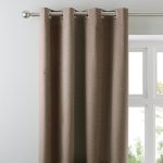 Luna Brushed Mocha Blackout Eyelet Curtains Mocha Brown