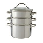 Infinity Copper Base 3 Tier Steamer Silver
