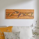 Birds on Branch Wooden Plaque Natural