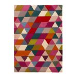 Multi Coloured Illusion Prism Rug Pink