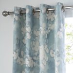 Honesty Teal Thermal Eyelet Curtains Teal Blue