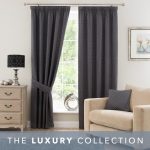 Omega Charcoal Pencil Pleat Curtains Charcoal Grey