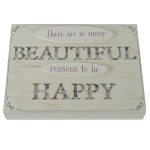 Reasons to be Happy Standing Plaque Cream (Natural)