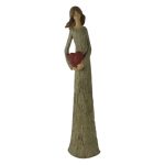 Lady Holding Heart Ornament Brown