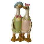 Mr & Mrs Duck Ornament White