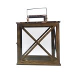 Churchgate Rectangular Wooden Lantern Brown