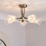Lindy 5 Light Antique Brass Ceiling Fitting Antique Brass