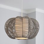 Weave Wicker Easy Fit Pendant Grey