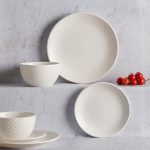 Quilted 12 Piece Dinnerset White White