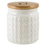 Quilted White Coffee Canister White