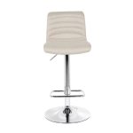 Vigo Upholstered Adjustable Gas Lift Bar Stool – Natural Natural