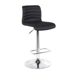 Vigo Upholstered Adjustable Gas Lift Bar Stool – Black Black
