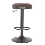 Terni Antique Leather Adjustable Gas Lift Bar Stool Antique (Brown)