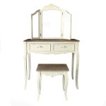 Camille Ivory Dressing Table Set White