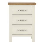 Sidmouth Cream 3 Drawer Bedside Table Cream (Natural)