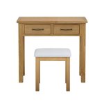 Sidmouth Oak Dressing Table and Stool Brown