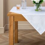 Rose Jacquard White Tablecloth White