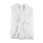 5A Fifth Avenue White Waffle Dressing Gown White