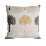 Trees Velvet Cushion Grey