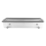 47L Underbed Wheeled Plastic Storage Box Clear