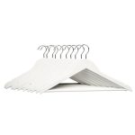 Pack of 10 White Wooden Hangers White