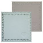 Country Heart Pack of 4 Faux Leather Coasters Grey