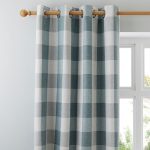 Skye Teal Eyelet Curtains Teal (Blue)