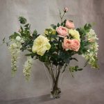 Dorma Rose and Wisteria in Handkerchief Vase Cream (Natural)