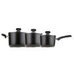 Prestige Dura Forge 3 Piece Pan Set Black