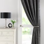 Chenille Grey Thermal Pencil Pleat Door Curtain Grey