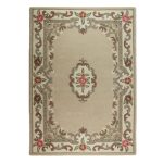 Fawn Lotus Premium Aubusson Rug Biscuit (Brown)