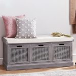 Lucy Cane Grey Storage Bench Grey