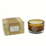 Churchgate 3-Wick Black Tea and Patchouli Boxed Candle Brown