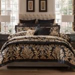 Dorma Blenheim Jacquard Black and Gold Duvet Cover Black