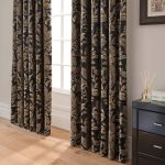 Dorma Blenheim Black Jacquard Blackout Pencil Pleat Curtains Black