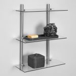 Manhattan 3 Tier Glass Shelf Satin Nickel (Silver)