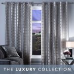 5A Fifth Avenue Lexington Geo Silver Eyelet Curtains Silver