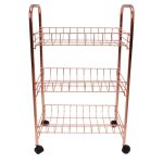 Copper Effect 3 Tier Storage Trolley Copper