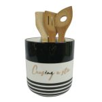Glam Utensil Jar Black/White