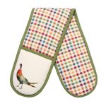 Mr Pheasant Double Oven Glove Green/Yellow/Black/Red