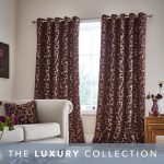 Oakley Plum Eyelet Curtains Plum Purple