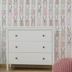 Katy Rabbit Pink Wallpaper Pink